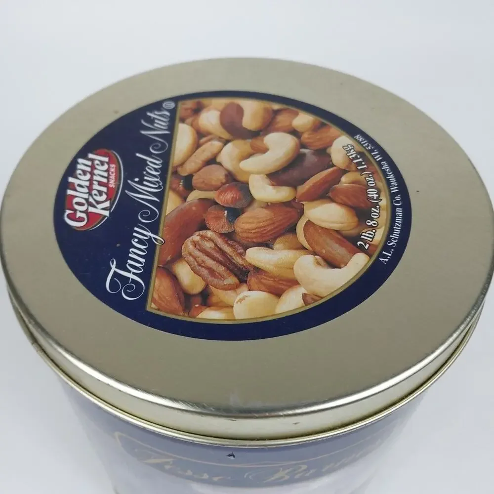 Jesse‎ Barnes Homecoming Empty Tin Golden Kernel Snacks Christmas Scene